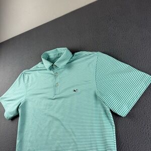 Vineyard Vines Shirt Men's S Green OTG On The Go Sankaty Striped Golf Stretch